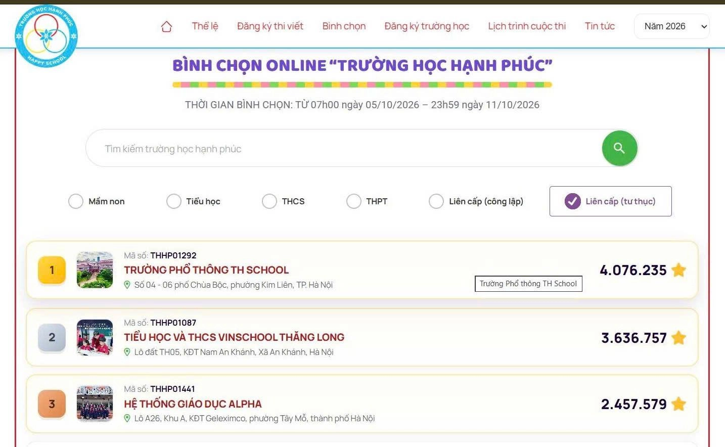 Trường Phổ thông TH School dẫn đầu bảng xếp hạng 1792032646619_279597697273872420_4678971641645993258_faf69c94c16a7940e790981884ae156d