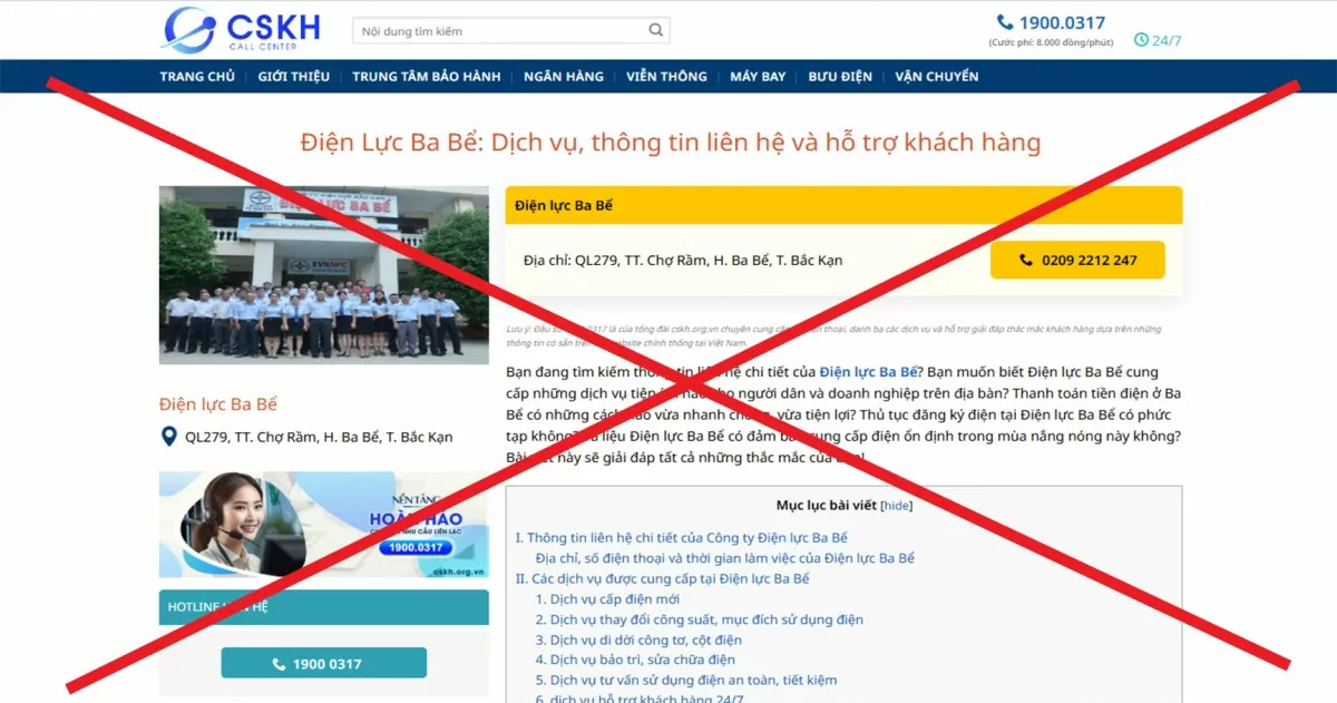 Cảnh báo khẩn cấp: Trang Web giả mạo Tổng công ty Điện lực miền Bắc (EVNNPC) nhằm lừa đảo khách hàng