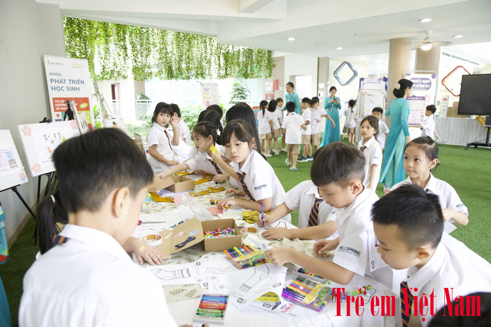 Không gian trải nghiệm ấn tượng dành cho trẻ em khi tham dự sự kiện tại Wellspring Hanoi. wellspring2025