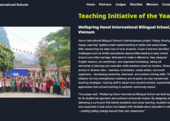 Wellspring Hanoi giành giải thưởng quốc tế Sáng kiến Giảng dạy Xuất sắc nhất năm
