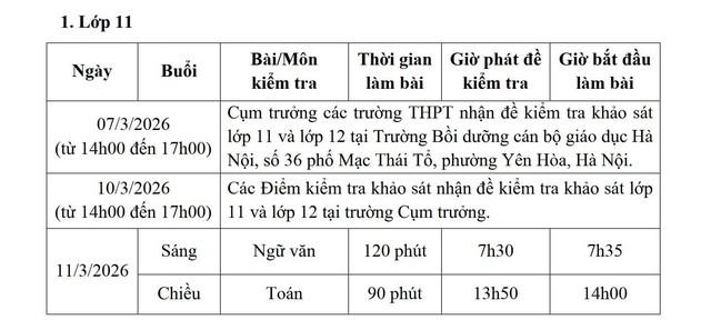 Hà Nội khảo sát chất lượng học sinh lớp 11, 12 - Ảnh 1.
