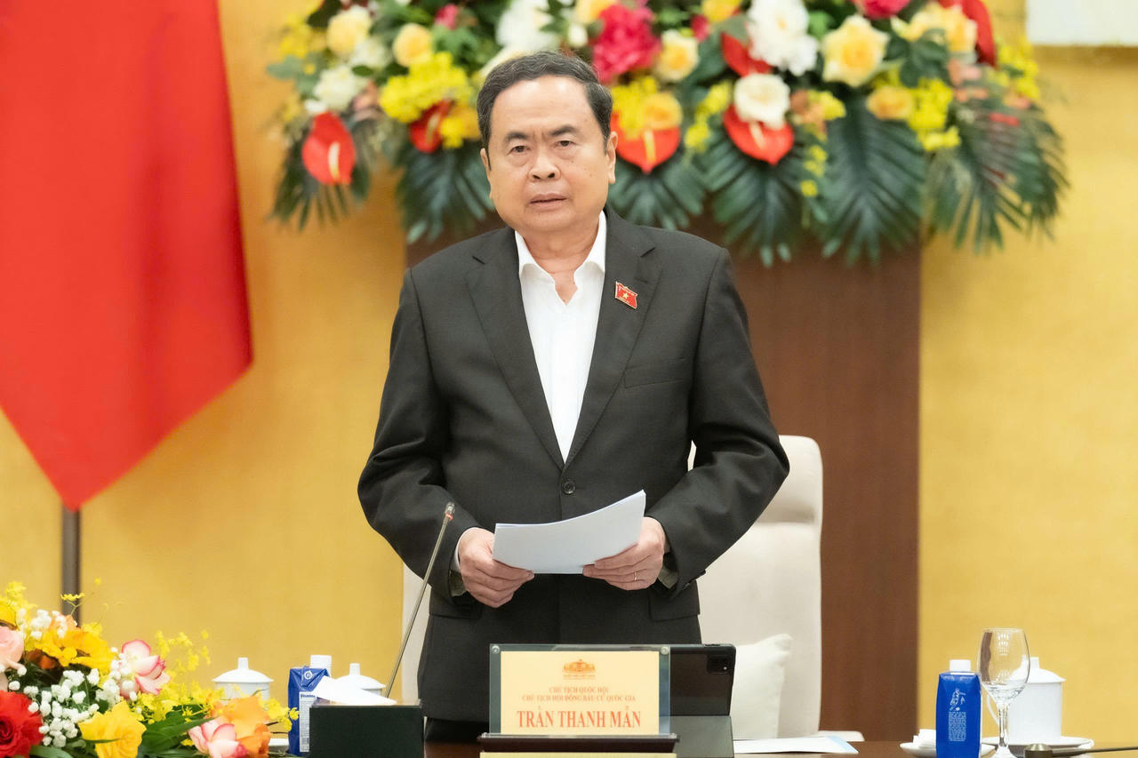 Chủ tịch Quốc hội Trần Thanh Mẫn phát biểu chỉ đạo Hội nghị.