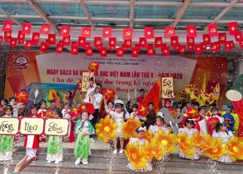 Trường Tiểu học Lĩnh Nam rộn ràng ngày hội văn hóa đọc sách trong kỷ nguyên số