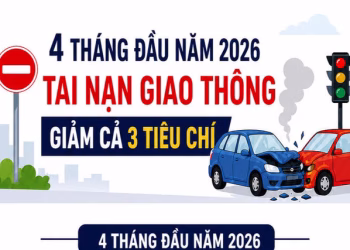 4 tháng đầu năm 2026: Tai nạn giao thông giảm cả 3 tiêu chí