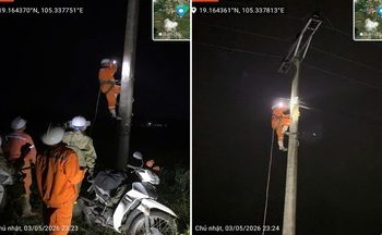 Công ty Điện lực Nghệ An xuyên đêm khắc phục sự cố do mưa đá, lốc xoáy