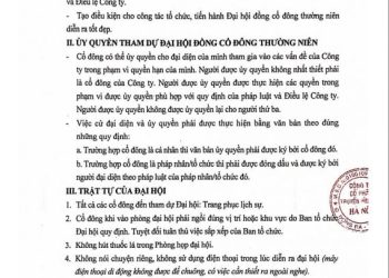Quy chế làm việc tại Đại hội đồng cổ đông thường niên 2026