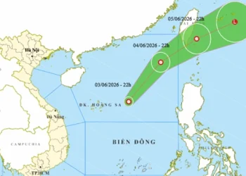 Biển Đông xuất hiện áp thấp nhiệt đới đầu tiên trong năm 2026