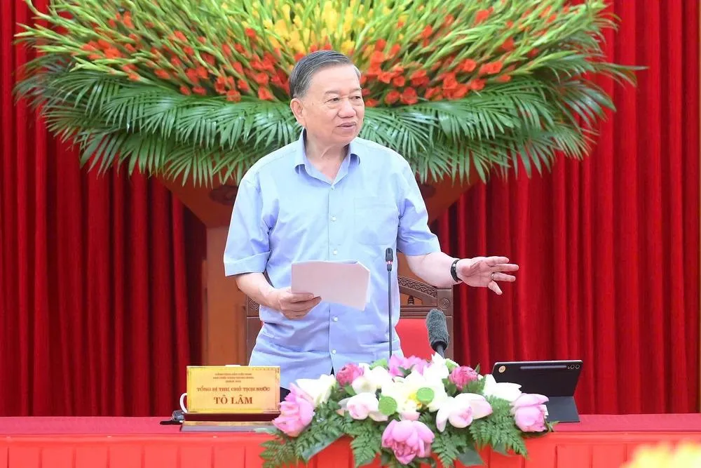 Tổng Bí thư, Chủ tịch nước Tô Lâm phát biểu tại cuộc làm việc. (Ảnh: ĐĂNG KHOA) z7938271377865-52bb7d7602aae3b9823c3e4965eb14ed
