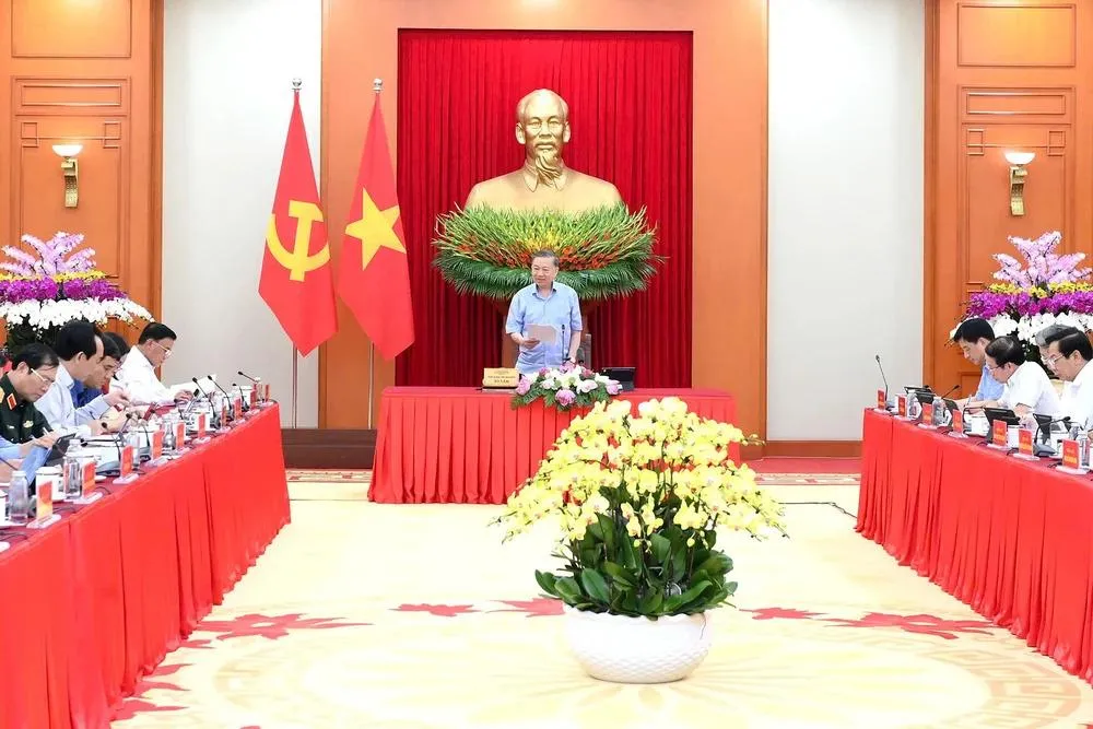 Tổng Bí thư, Chủ tịch nước Tô Lâm chủ trì cuộc làm việc. (Ảnh: ĐĂNG KHOA) z7938273401698-0e1c1cdabc