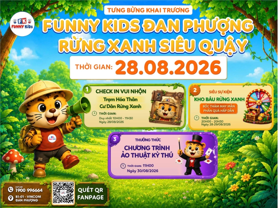 Khai trương tưng bừng với chuỗi hoạt động “đậm chất Rừng Xanh” Funny Kids 2