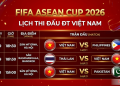Lịch thi đấu mới nhất FIFA ASEAN Cup 2026 của tuyển Việt Nam
