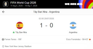 Video clip bàn thắng trận Argentina và Tây Ban Nha, chung kết World Cup 2026